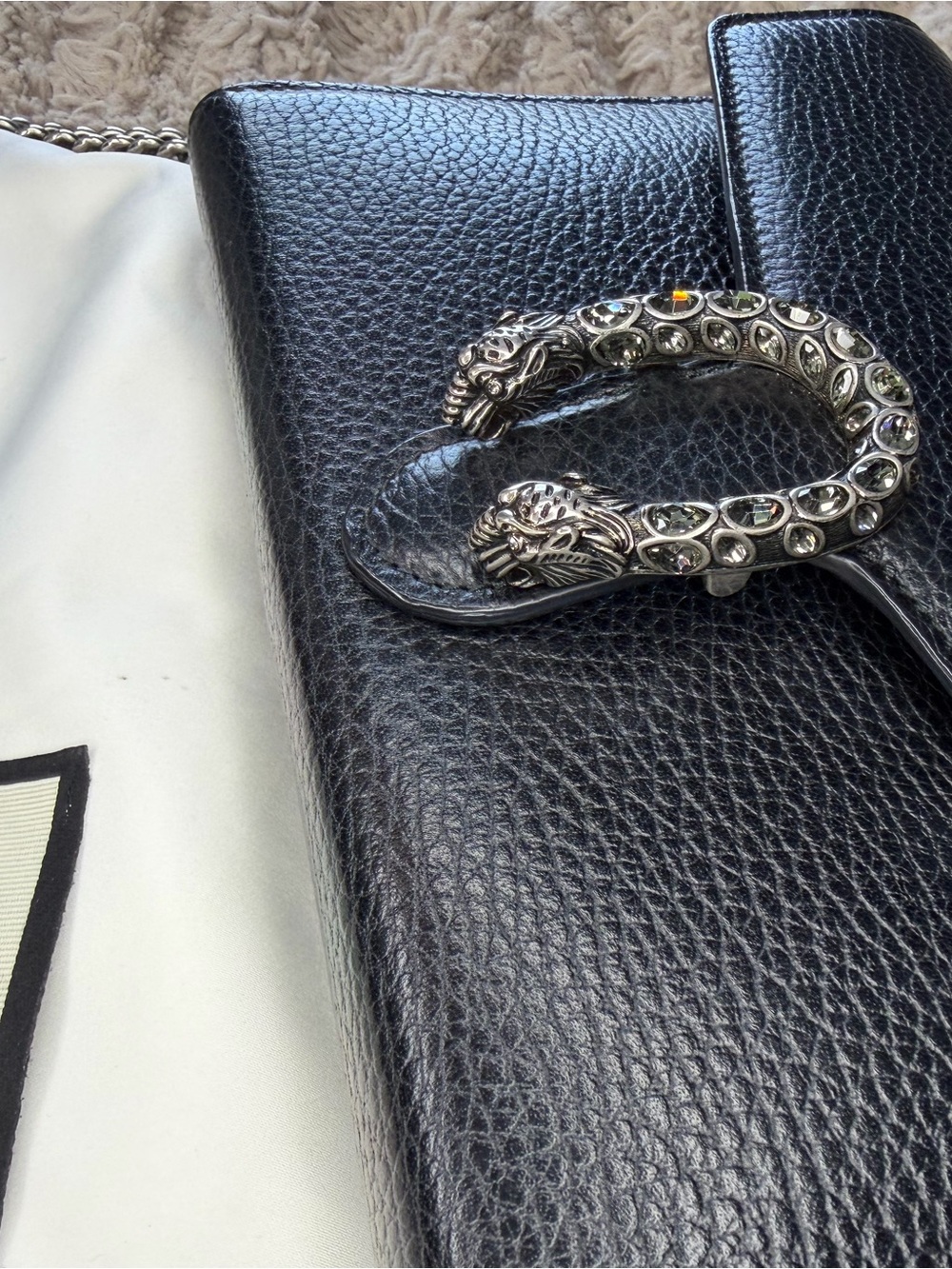 Gucci Dionysus Black Pebbled Leather Crossbody - Picture 6 of 13